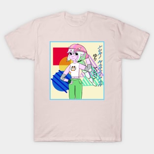 Yuri Marzipan the Oni - Cool Gal (pastel mint with streaks) T-Shirt